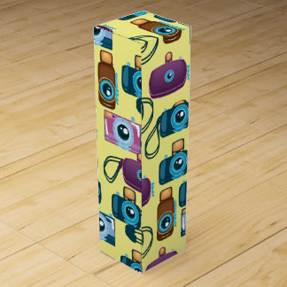 Cute Pattern of Cameras Wine Gift Box