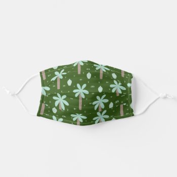 Cute Pattern Palm Tree Green Grass Adult Cloth Face Mask by ShopKatalyst at Zazzle