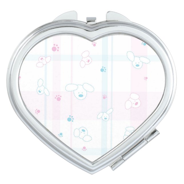 Cute pattern with dogs compact mirror (Front)