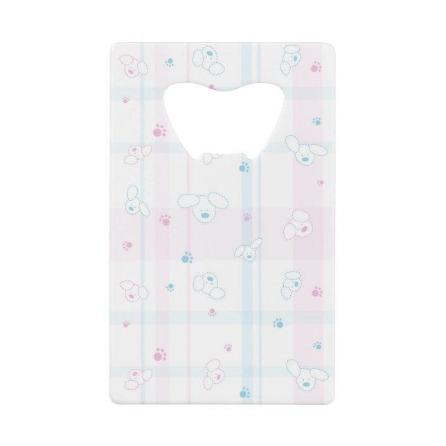 Cute pattern with dogs credit card bottle opener (Front)