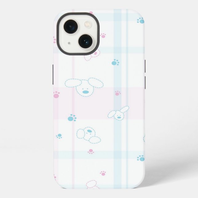 Cute pattern with dogs iphone case (Back)