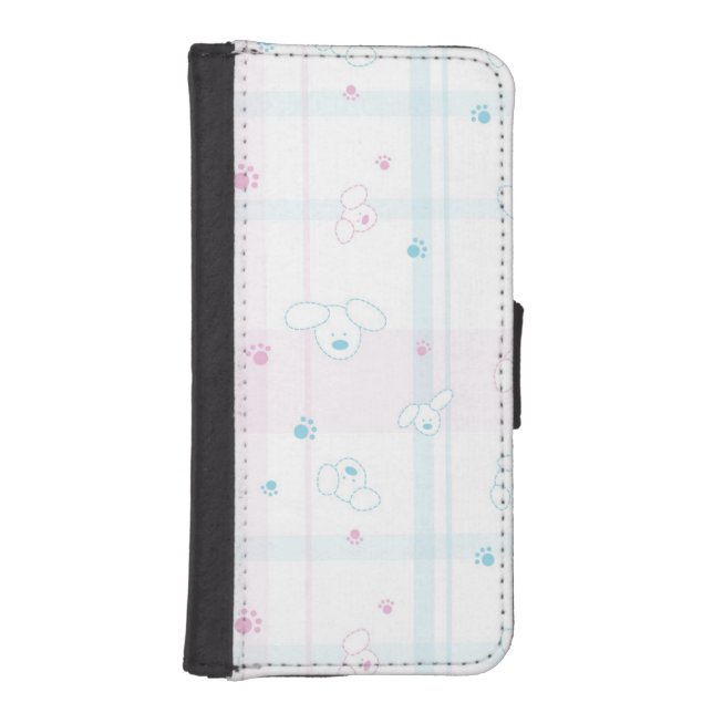 Cute pattern with dogs iPhone wallet case (Front)