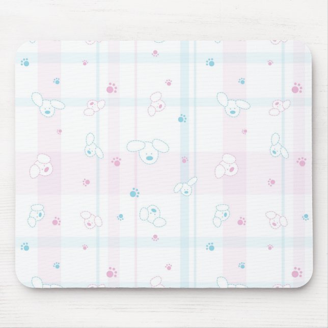 Cute pattern with dogs mouse pad (Front)