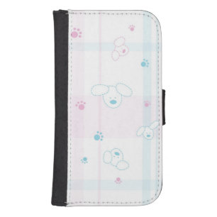 Cute pattern with dogs wallet phone case for samsung galaxy s4