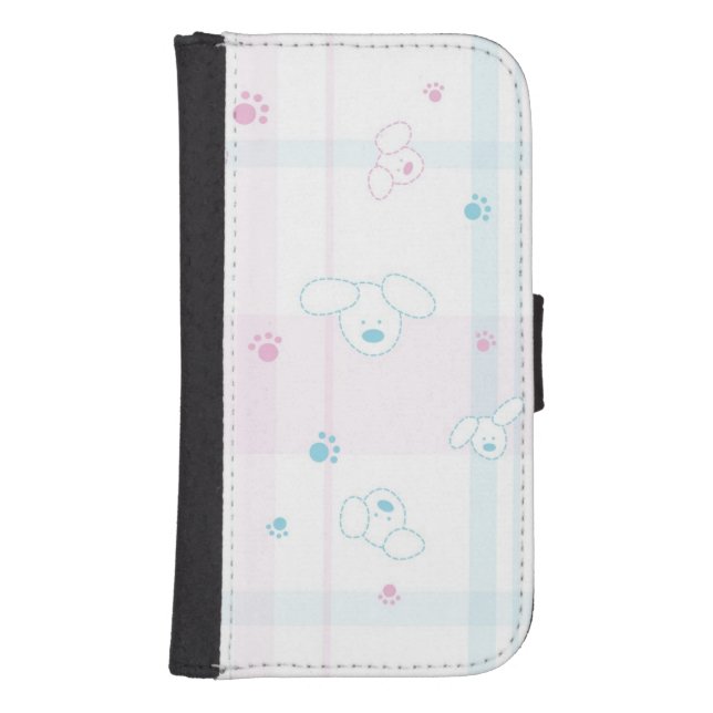 Cute pattern with dogs samsung galaxy wallet case (Front)