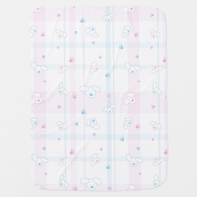 Cute pattern with dogs stroller blanket (Front)