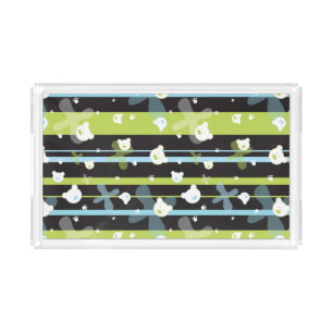 Cute pattern with little bears acrylic tray