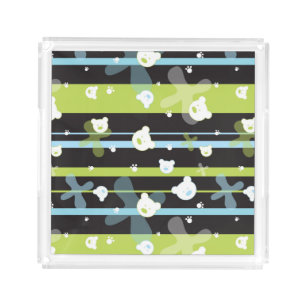Cute pattern with little bears acrylic tray