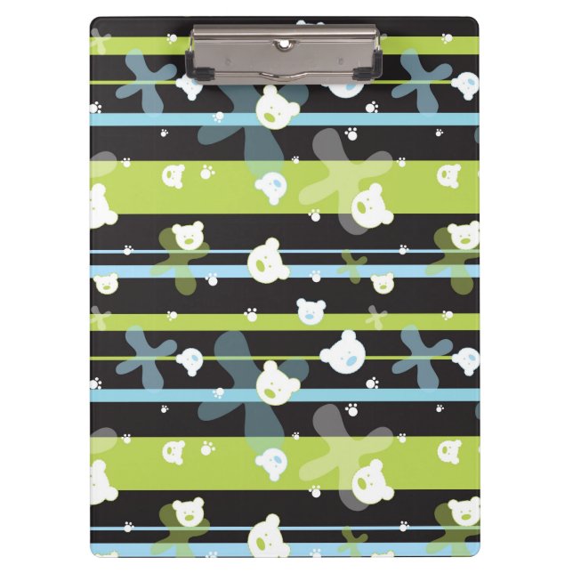 Cute pattern with little bears clipboard (Front)