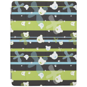 Cute pattern with little bears iPad smart cover