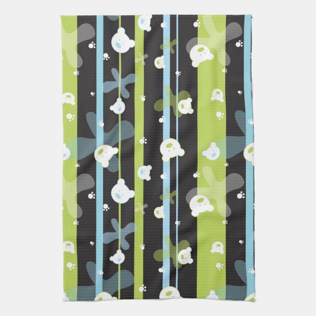 Cute pattern with little bears kitchen towel (Vertical)