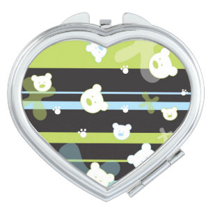 Cute pattern with little bears makeup mirror