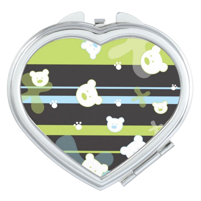 Cute pattern with little bears makeup mirror (Front)