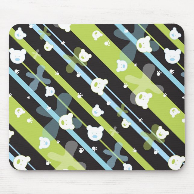 Cute pattern with little bears mouse pad (Front)
