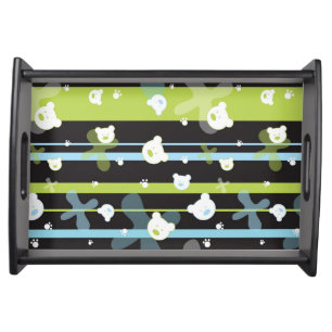 Cute pattern with little bears serving tray