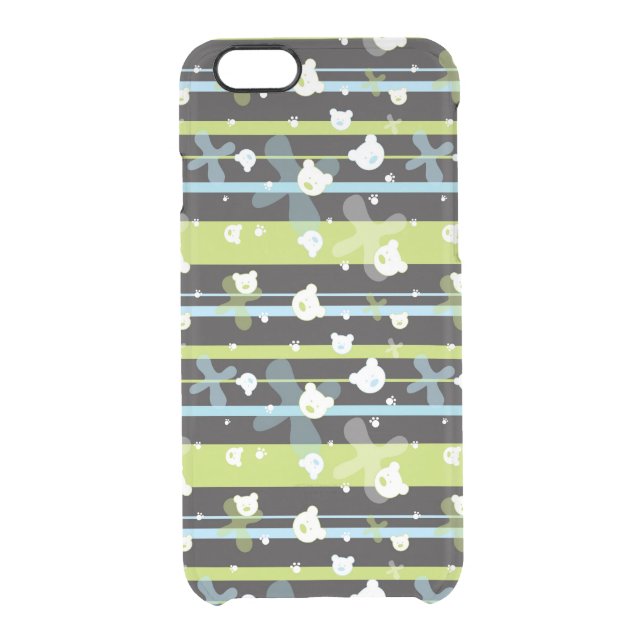 Cute pattern with little bears uncommon iPhone case (Back)
