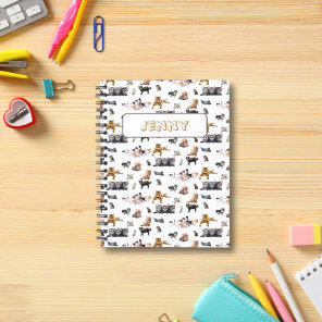 Cute pattern with photos of Cats and kittens name Notebook
