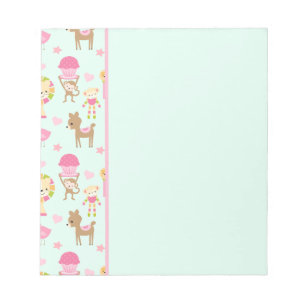 Cute Pattern with Whimsical Animals & Toys Notepad