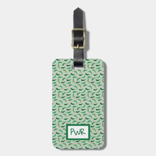 Cute Patterned Chile Peppers on Green Luggage Tag