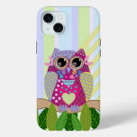 Cute Patterns Owl &amp; Stripes iPhone 15 Plus Case