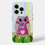 Cute Patterns Owl &amp; Stripes iPhone 15 Pro Case