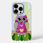Cute Patterns Owl &amp; Stripes Case-Mate iPhone 14 Pro Case