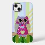 Cute Patterns Owl &amp; Stripes Case-Mate iPhone 14 Plus Case