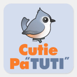 Cutie PaTUTI Tufted Titmouse Square Sticker