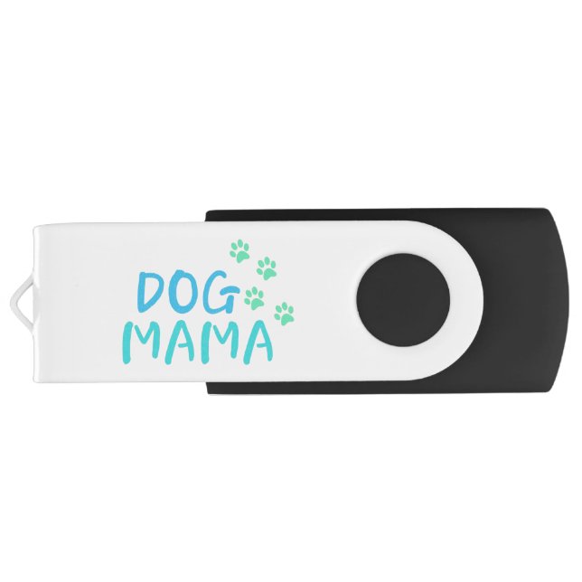 Cute Paw and Dog MAMA Typography    Flash Drive (Back)