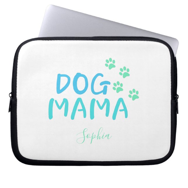 Cute Paw and Dog MAMA Typography    Laptop Sleeve (Front)
