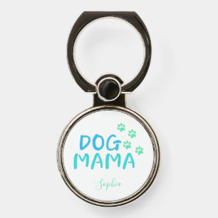 Cute Paw and Dog MAMA Typography Phone Ring Stand