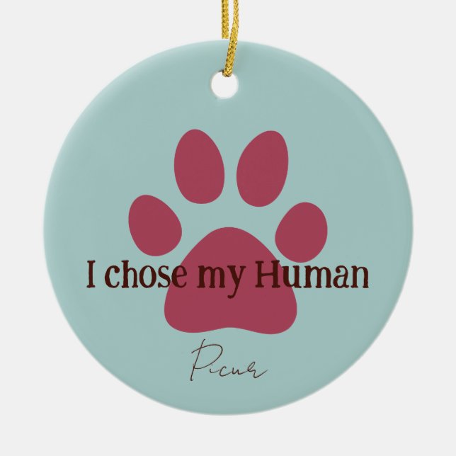 Cute Paw  Ceramic Ornament (Front)