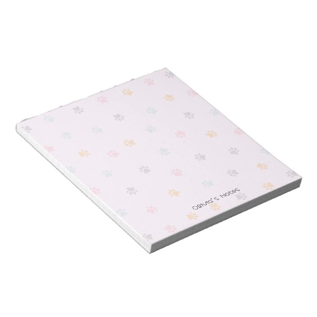 Cute PAW Dog cat colorful gradient Personalized  Notepad (Angled)