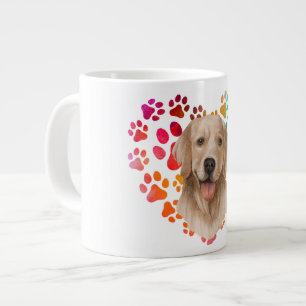 Cute paw Heart golden Dog Puppy Pet Animal party Giant Coffee Mug