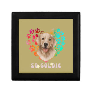 Cute paw Heart golden Dog Puppy Pet Animal party Gift Box