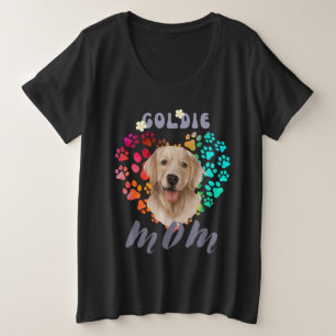 Cute paw Heart golden Dog Puppy Pet Animal party Plus Size T-Shirt