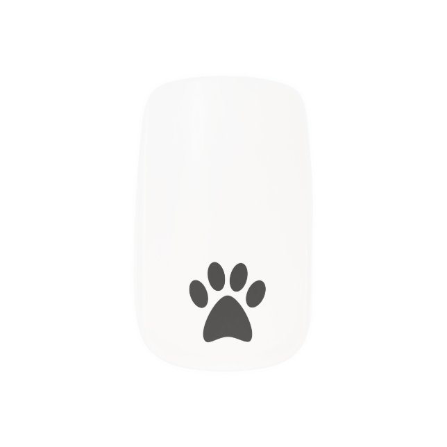 Cute Paw Minx Nail Art (Left Thumb)