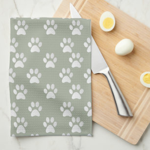 Cute Paw Pattern Cat Chasing a butterfly Kitchen Towel