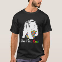 Cute Paw Paw Bear Autism Awareness Autistic Family T-Shirt