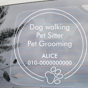 Cute Paw Pet Business Services Car Truck Door Window Cling