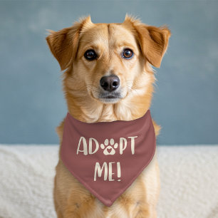 Cute Paw Print Adopt Me Rescue Shelter Pet Bandana Pet Bandana Collar