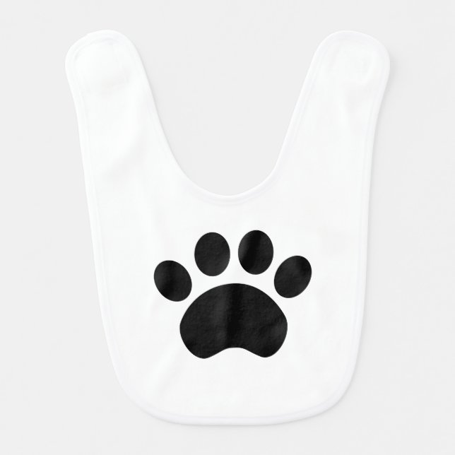 Cute Paw Print Baby Bib (Front)