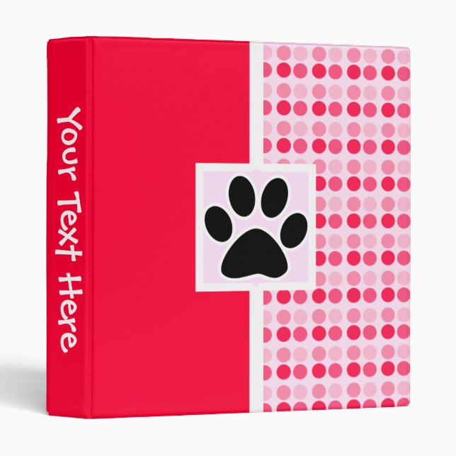 Cute Paw Print Binder (Front/Spine)