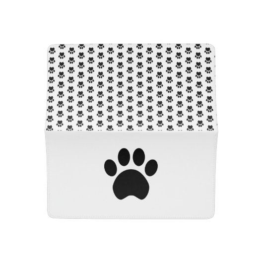 Cute Paw Print Checkbook Cover (Open)