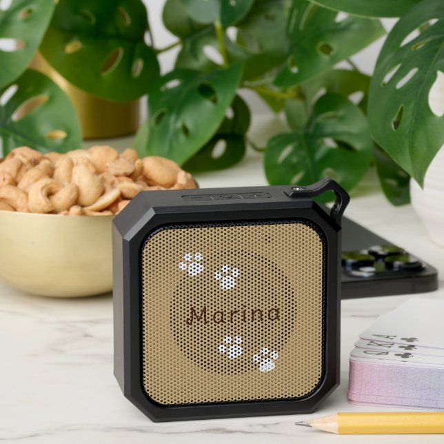 Cute Paw Print Custom Name  Bluetooth Speaker (Insitu(Table))