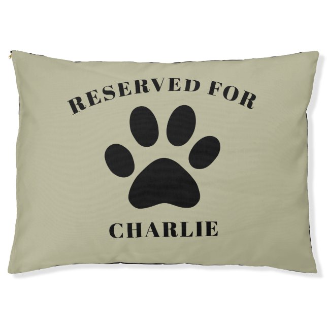 Cute Paw Print Custom Text Personalized Dog Lover Pet Bed (Front)