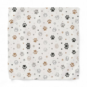 Cute Paw Print Dog Bandana