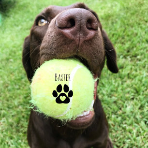 Cute Paw Print Dog Tennis Ball