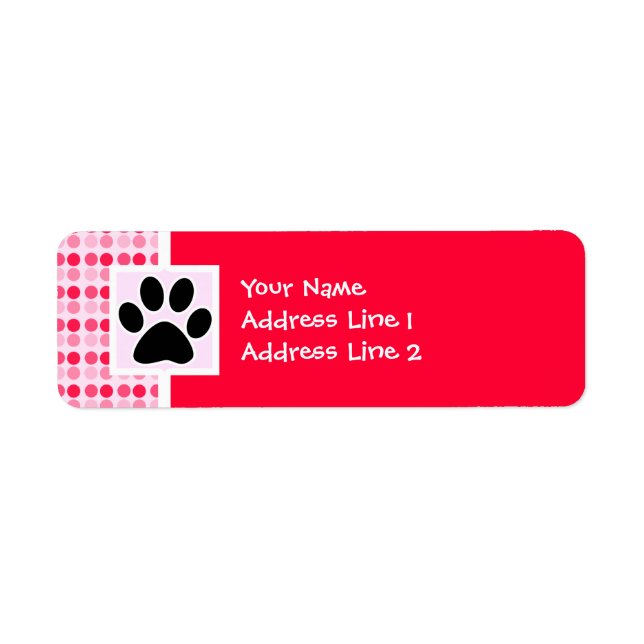 Cute Paw Print Label (Front)