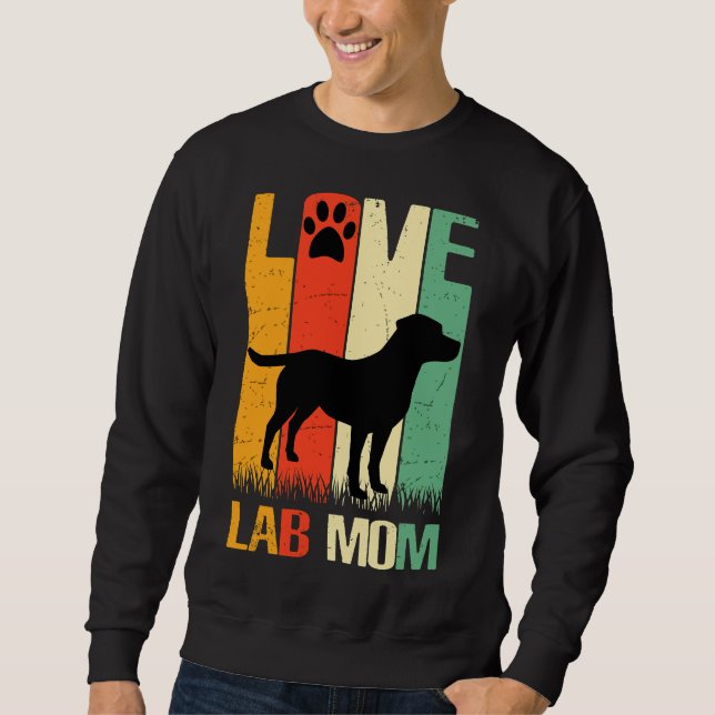 Cute Paw Print Labrador Retriever Lab Dog Dad Mom Sweatshirt (Front)